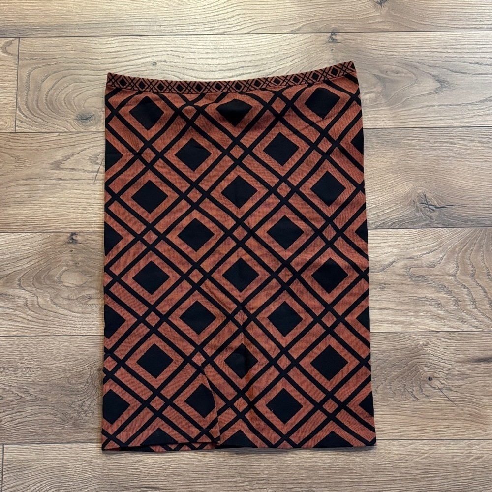 Wolford Women’s Tila Skirt Geometric Patterned Black Orange Pencil Tube Size M
